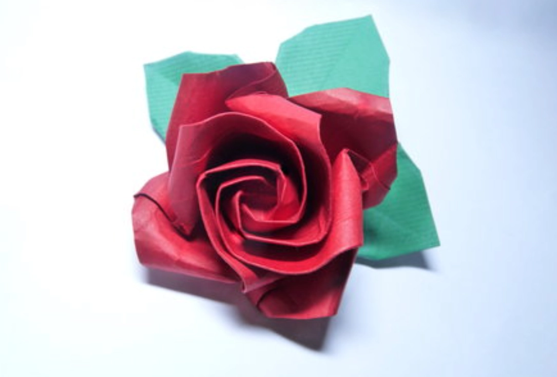 簡單立體摺紙玫瑰花 教學