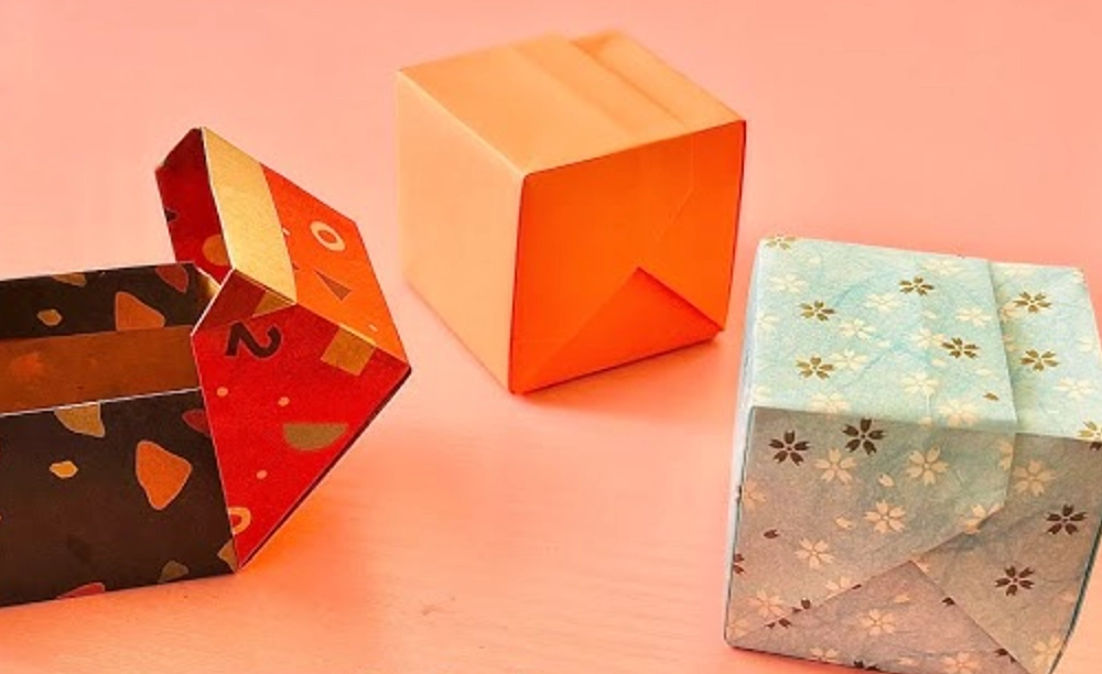 正方形盒折紙 正方形盒折紙
