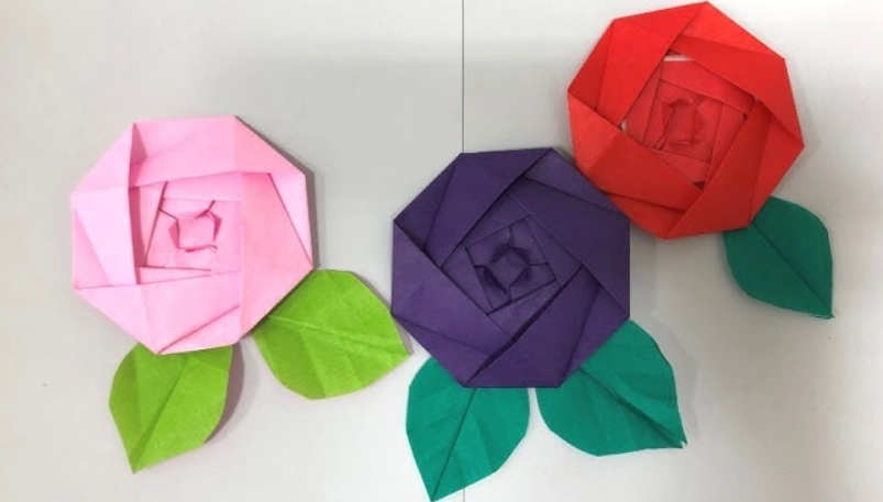 玫瑰花折纸 玫瑰花折纸