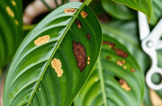 室內植物斑點處理
